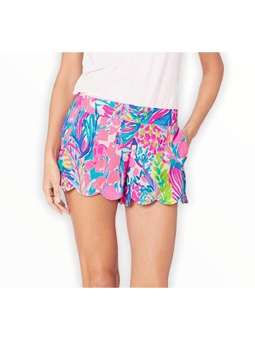 Lilly Pulitzer Dahlia Shorts Gumbo Limbo Size Medium Modal Blend